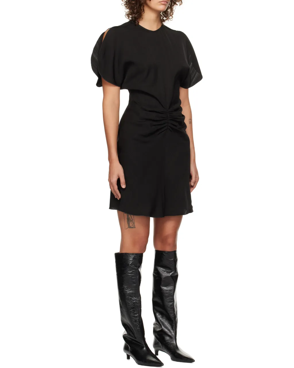 Gathered-Detail Mini Dress