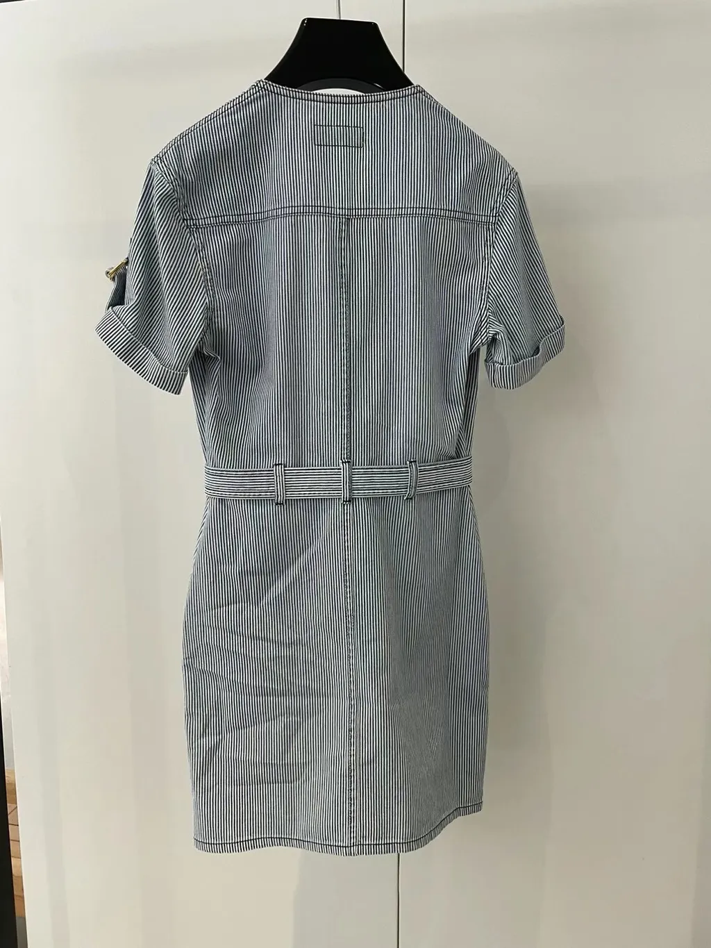 Mini Military Dress In Cotton Hickory