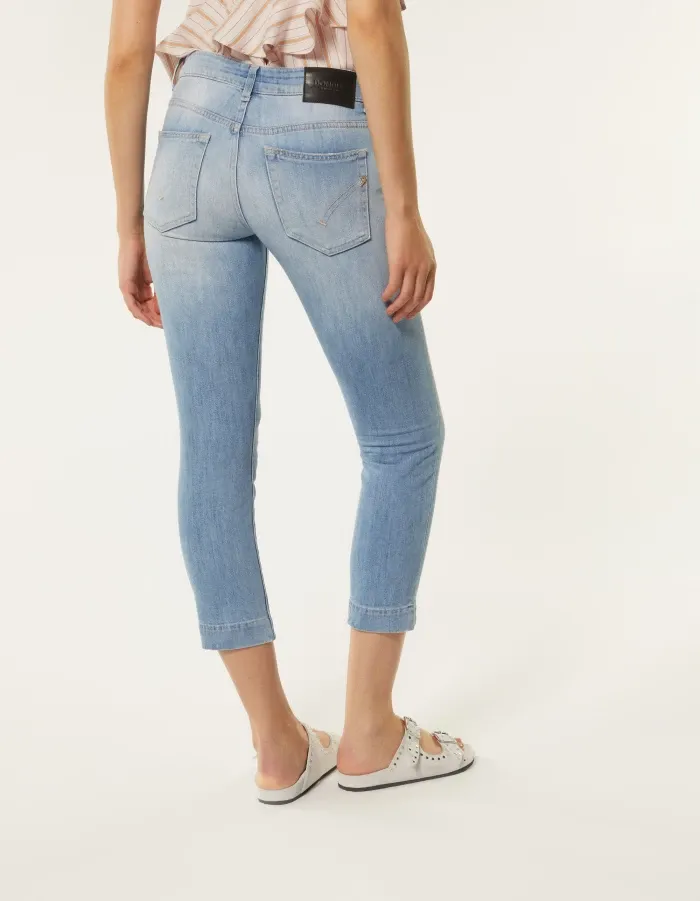 Dondup Whiskering Effect Cropped Jeans