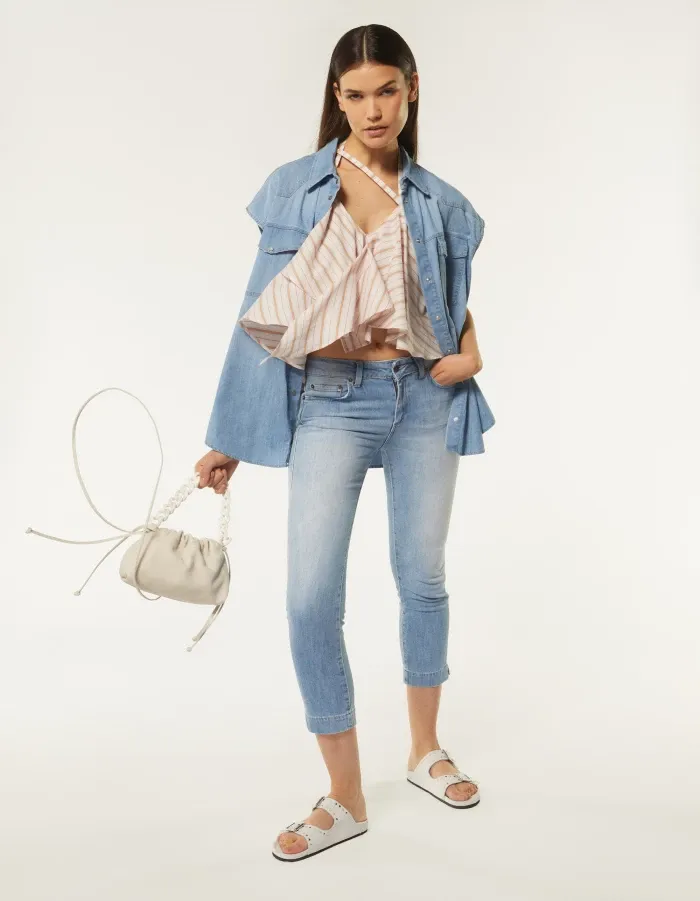 Dondup Whiskering Effect Cropped Jeans