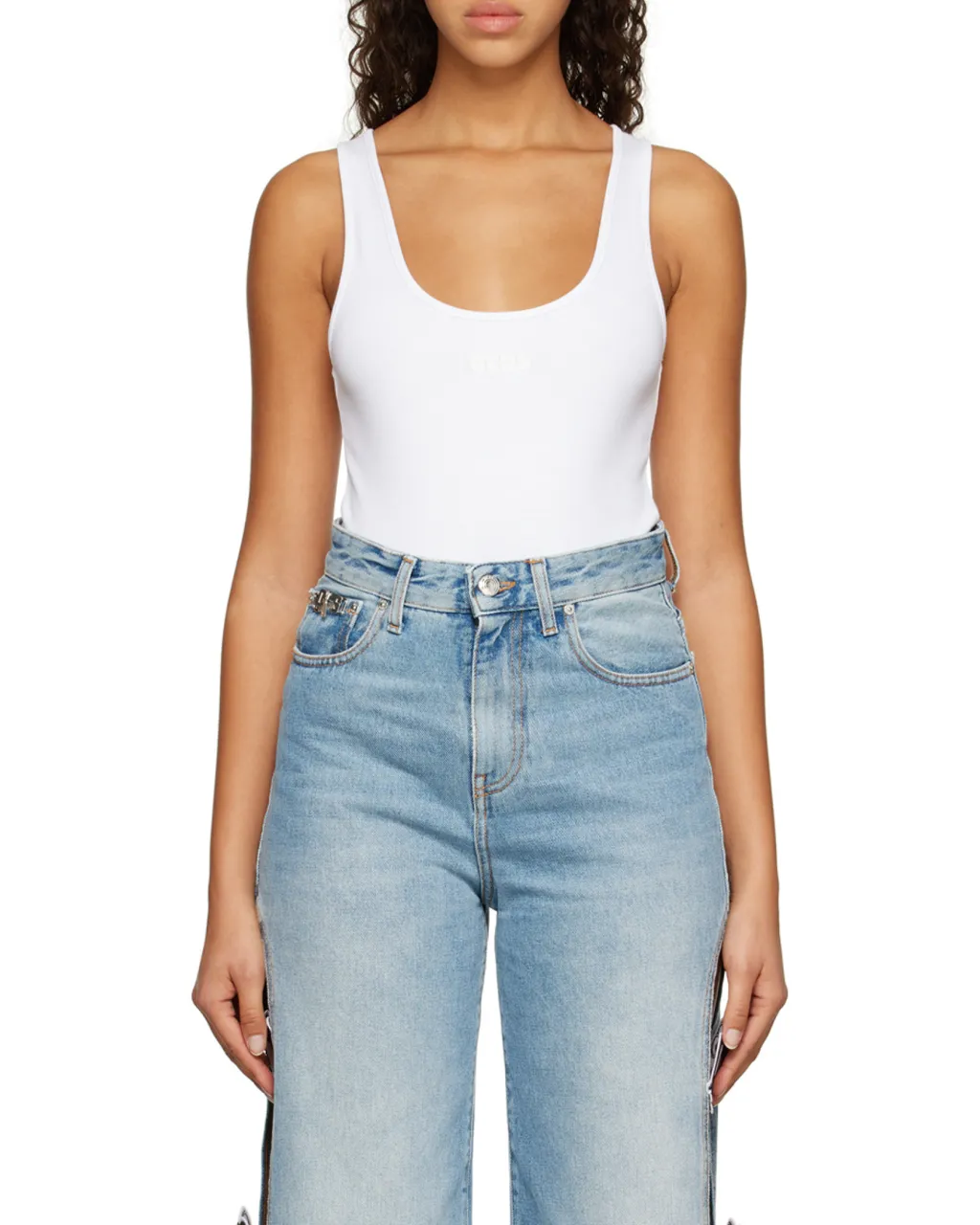 Logo-Print Sleeveless Bodysuit