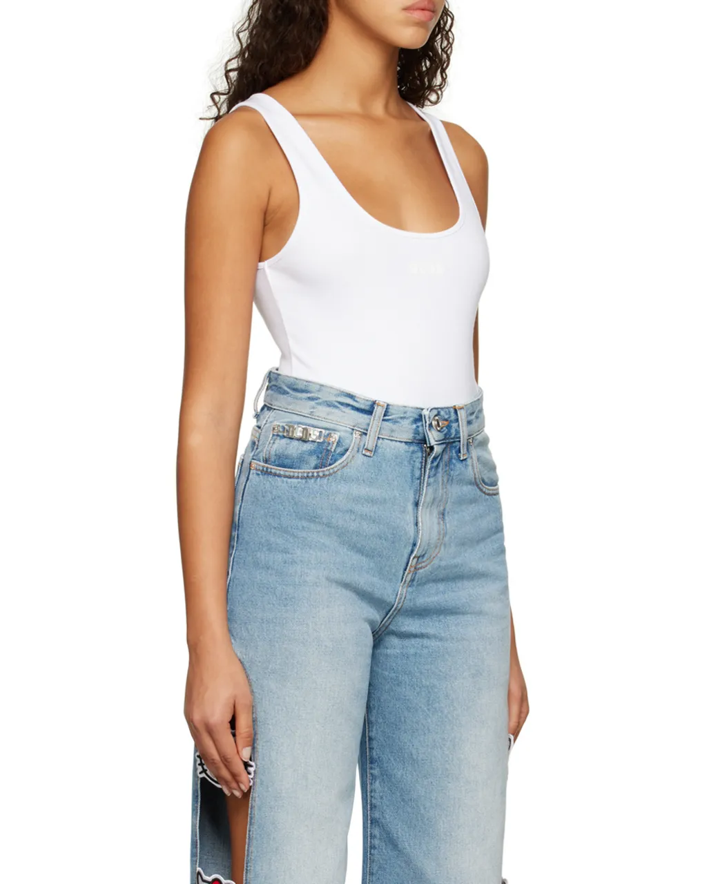 Logo-Print Sleeveless Bodysuit