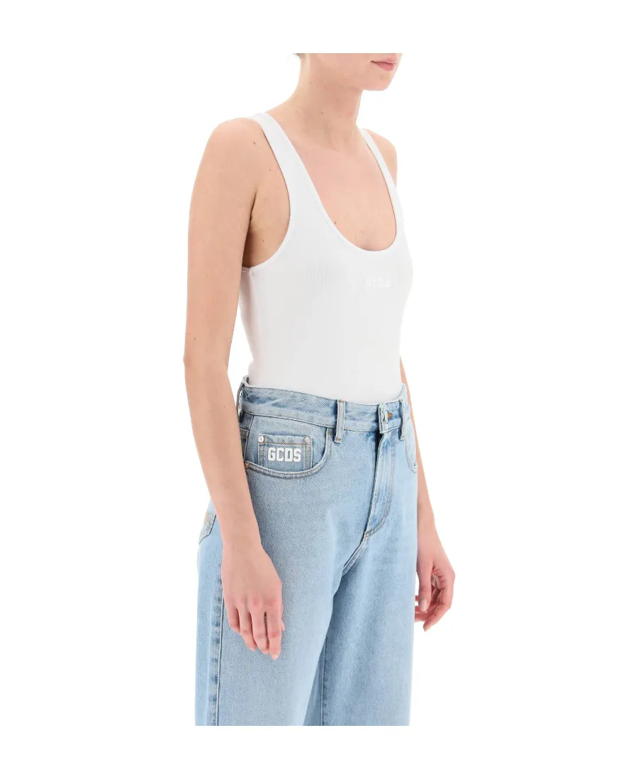Logo-Print Sleeveless Bodysuit