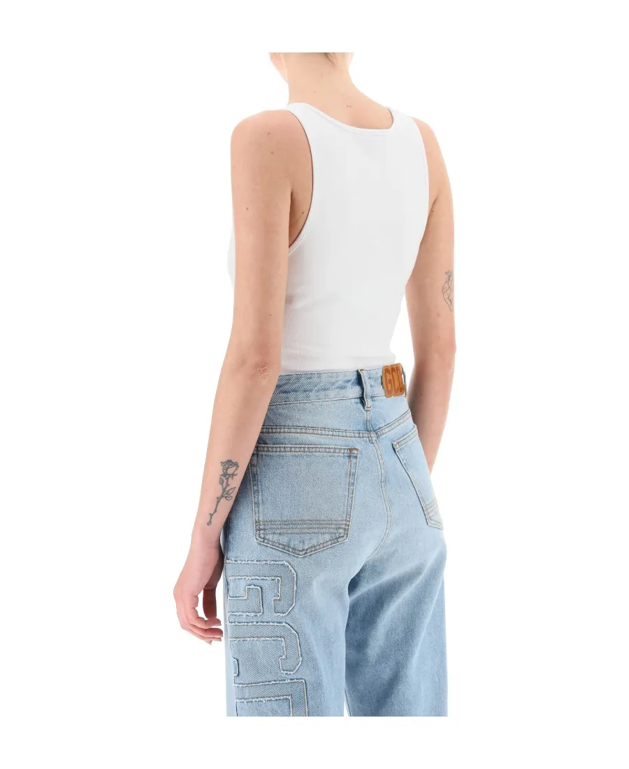 Logo-Print Sleeveless Bodysuit