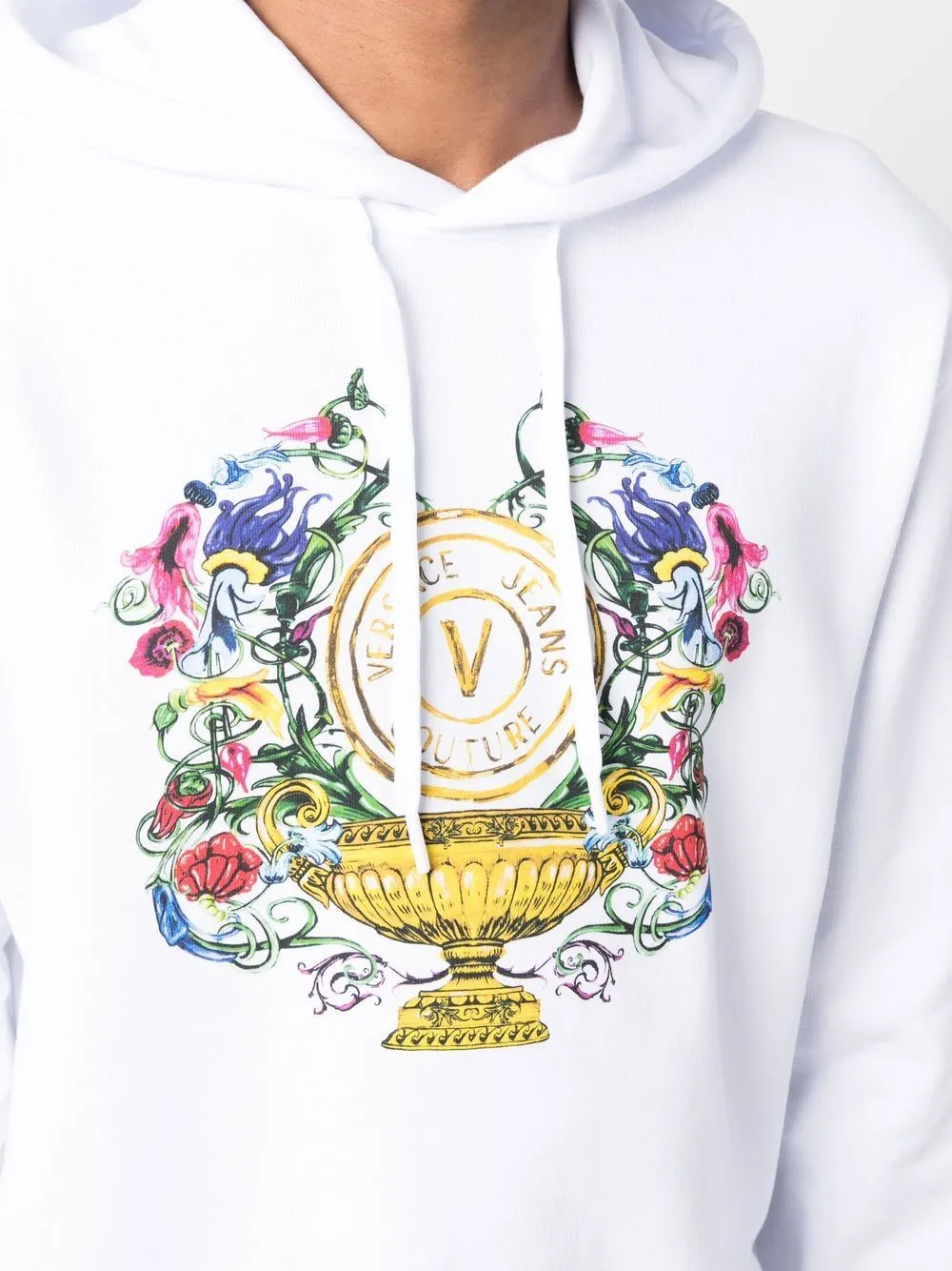 Versace Jeans Couture Logo-Printed Drawstring Hoodie