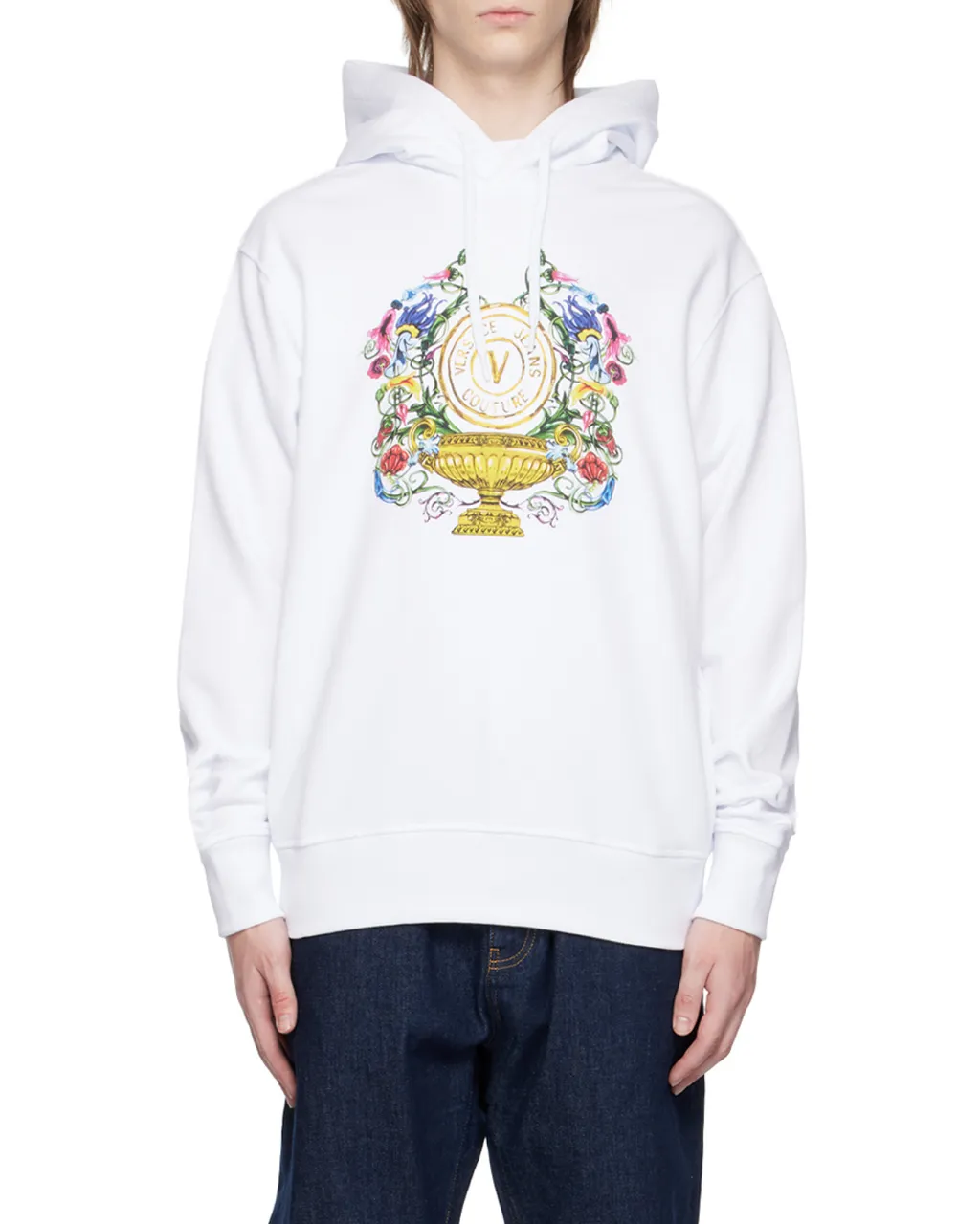 Versace Jeans Couture Logo-Printed Drawstring Hoodie