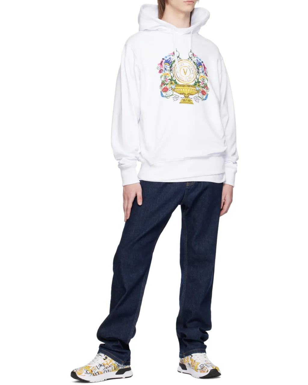 Versace Jeans Couture Logo-Printed Drawstring Hoodie