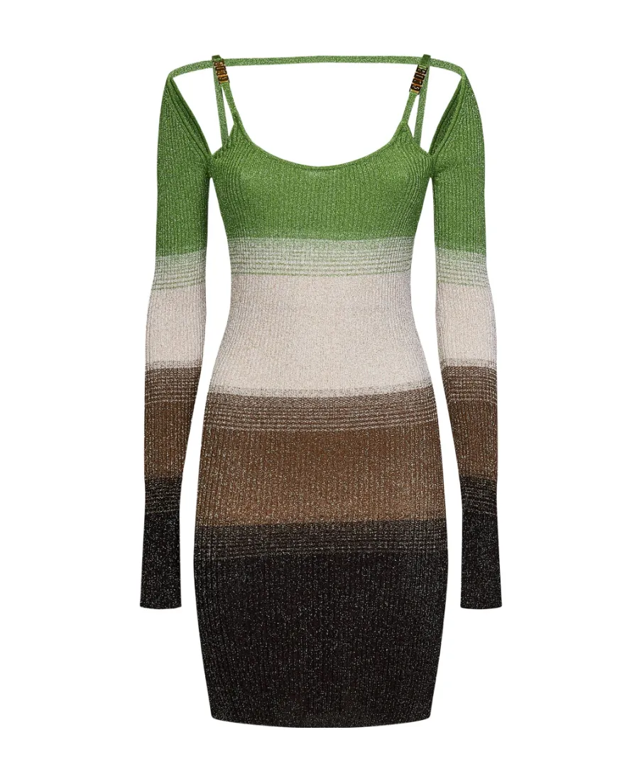 Knitted Striped Mini Dress