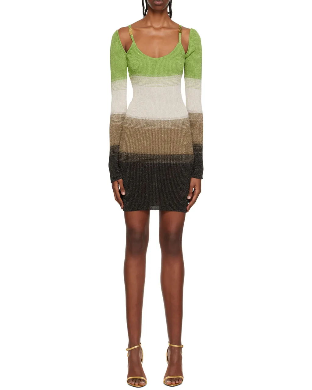Knitted Striped Mini Dress