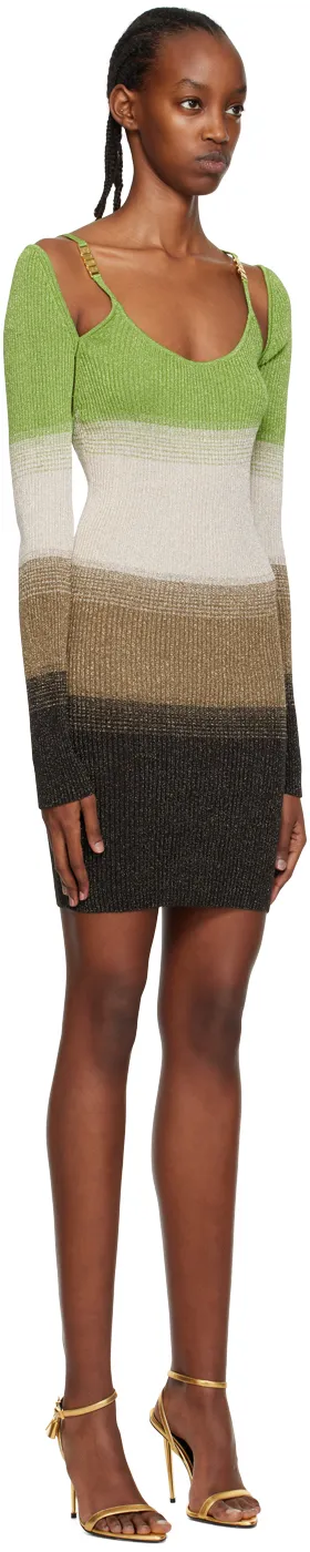 Knitted Striped Mini Dress