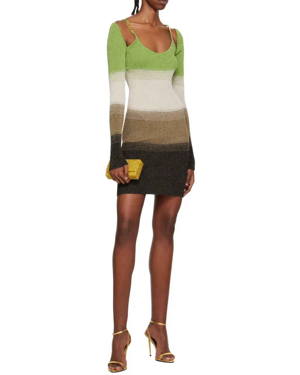 Knitted Striped Mini Dress