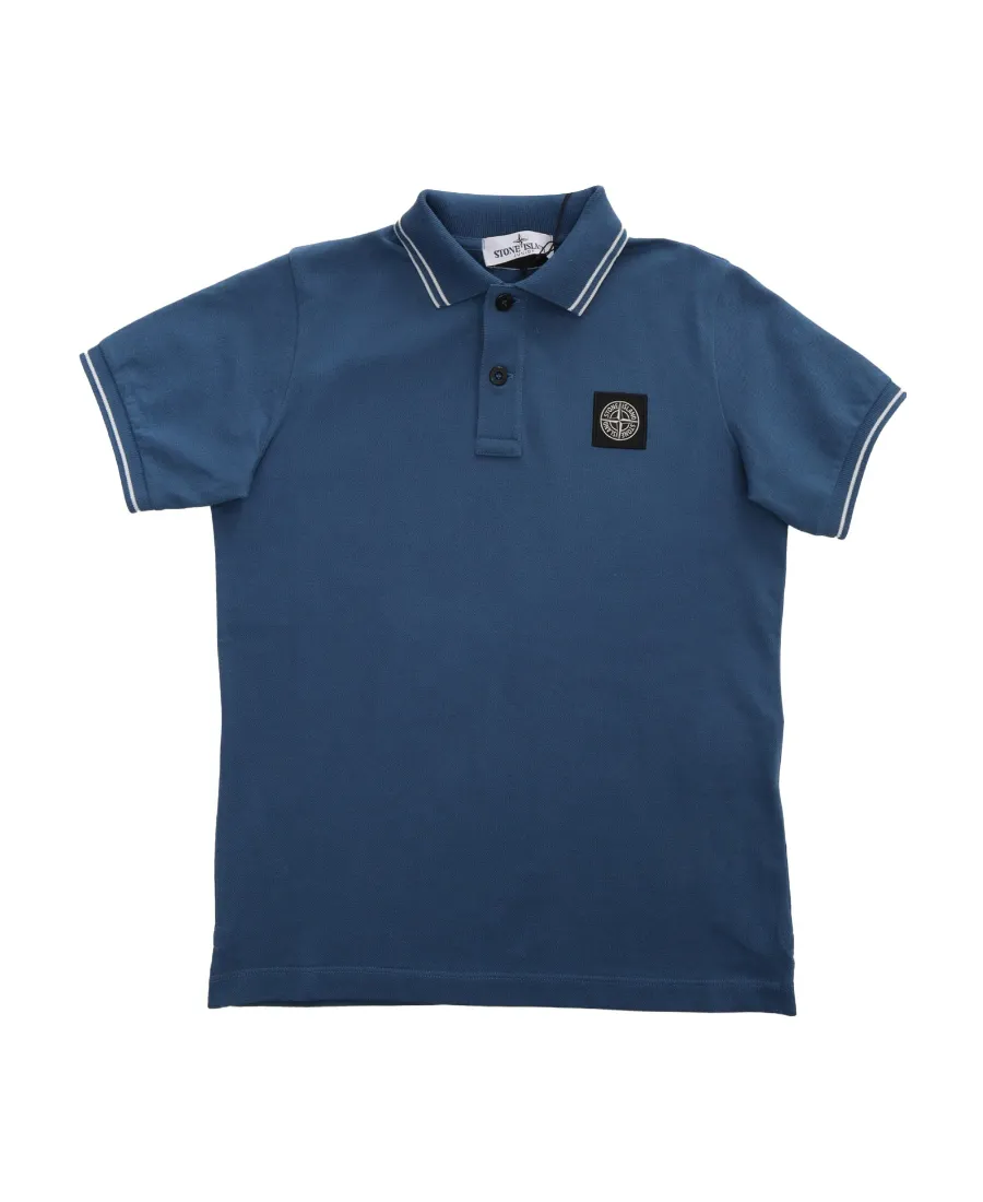 Stone Island Junior Compass-Patch Short-Sleeved Polo Shirt