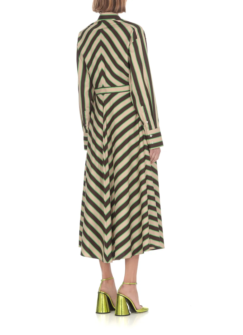 Striped Long-Sleeve Shirt Dress