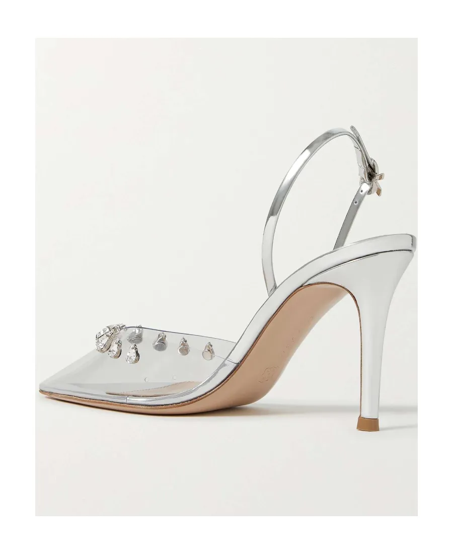 Logo Metallic High Heels