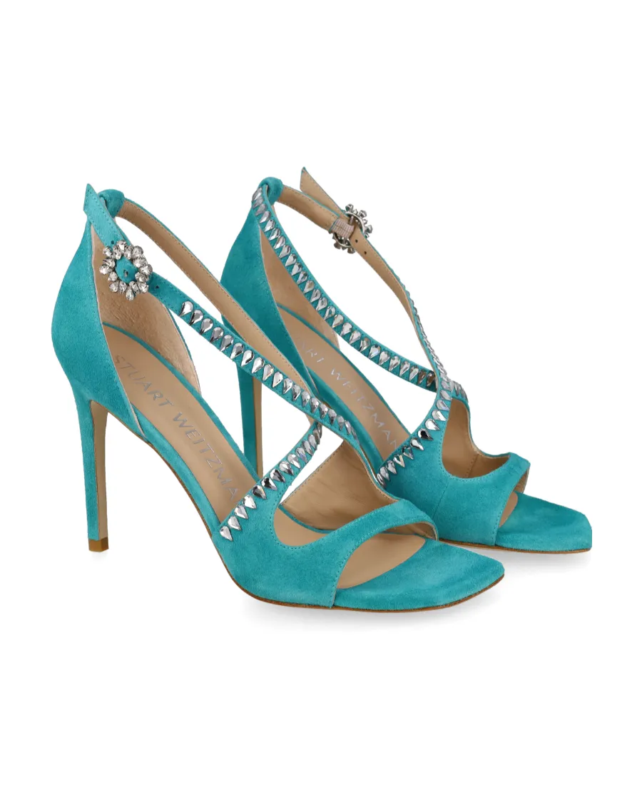 Stuart Weitzman Gemcut Embellished Heeled Sandals