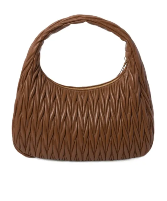 Miu Wander Matelassé Nappa Leather Hobo Bag