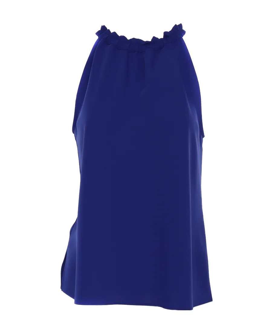 P.A.R.O.S.H. Elasticated-Neck Gathered Sleeveless Blouse