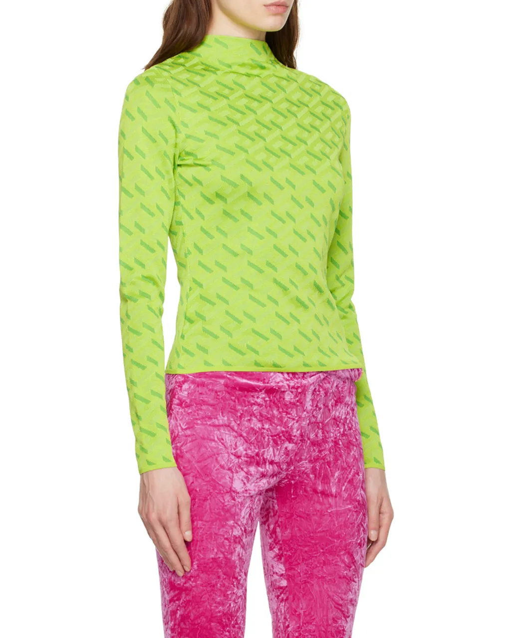 La Greca Monogram Long-Sleeve Top