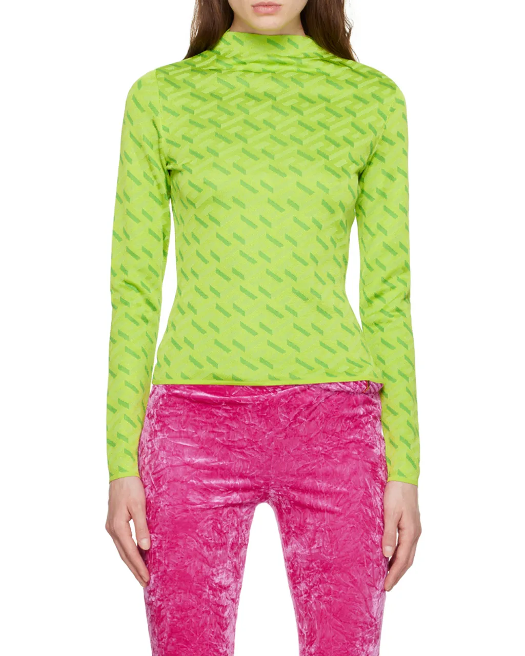 La Greca Monogram Long-Sleeve Top