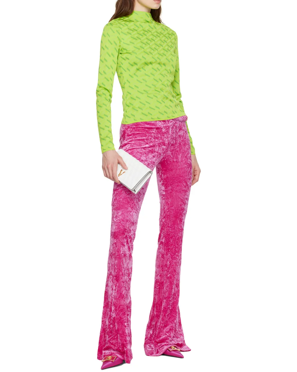 La Greca Monogram Long-Sleeve Top