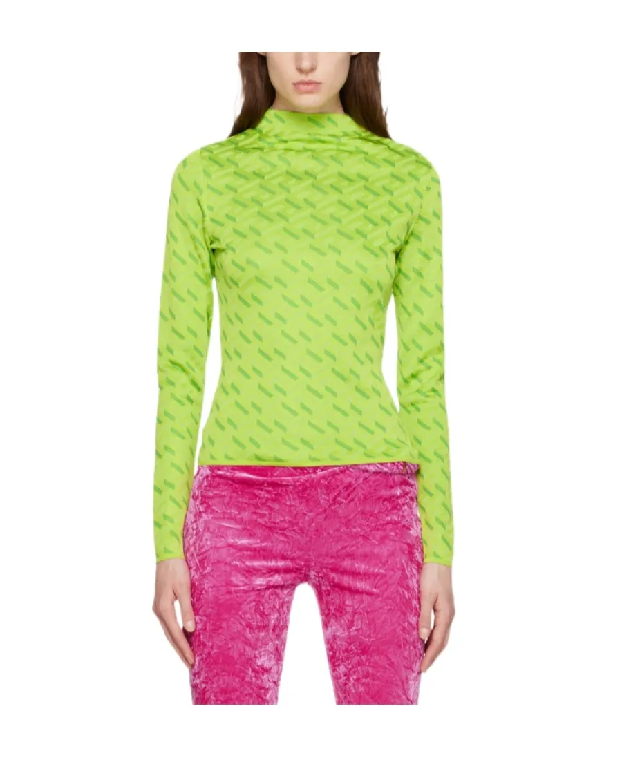 La Greca Monogram Long-Sleeve Top