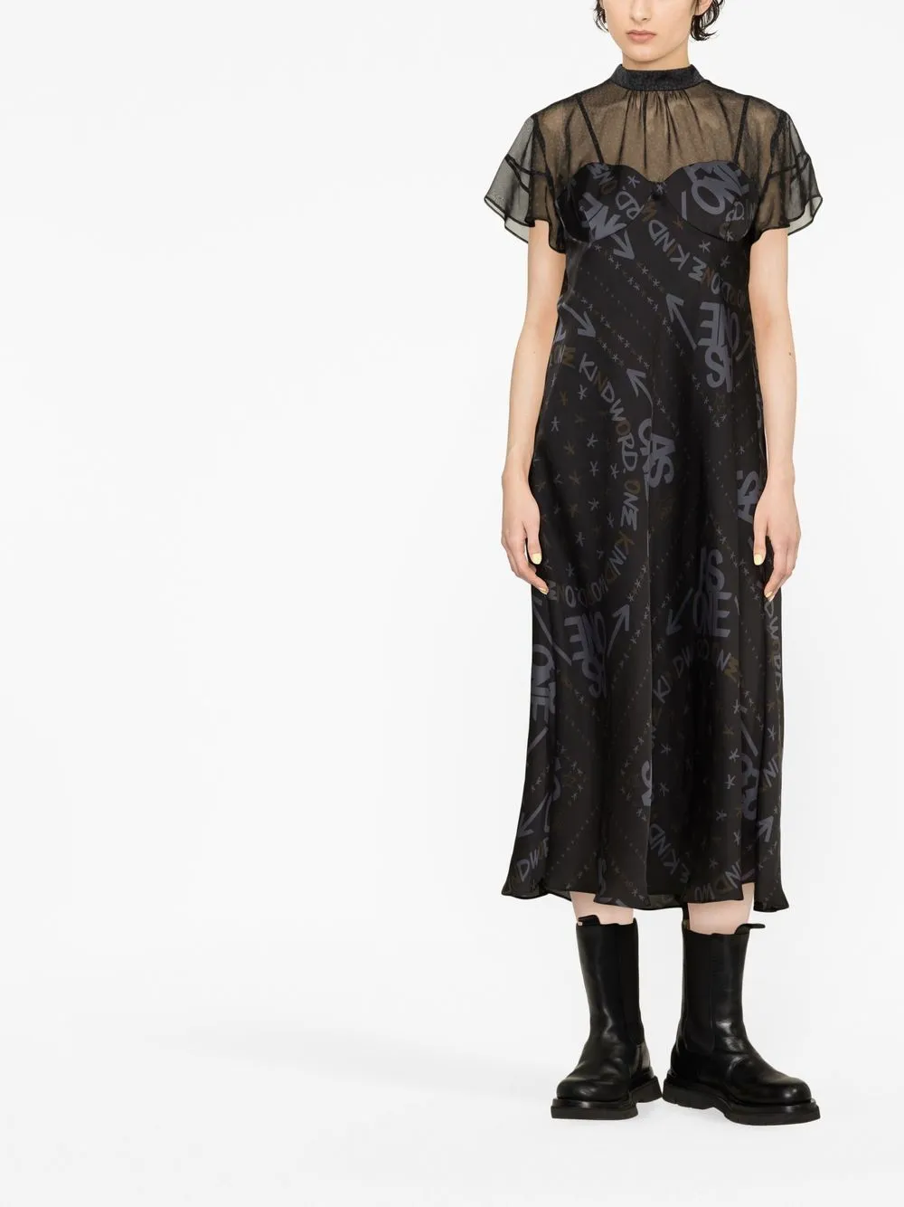 X Eric Haze Logo Print Dress