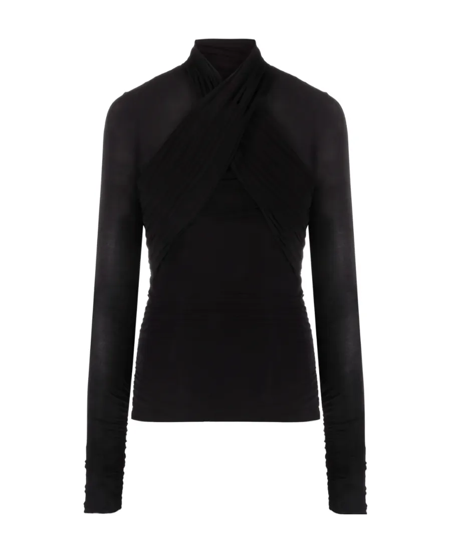 Semi-Sheer Roll-Neck T-Shirt