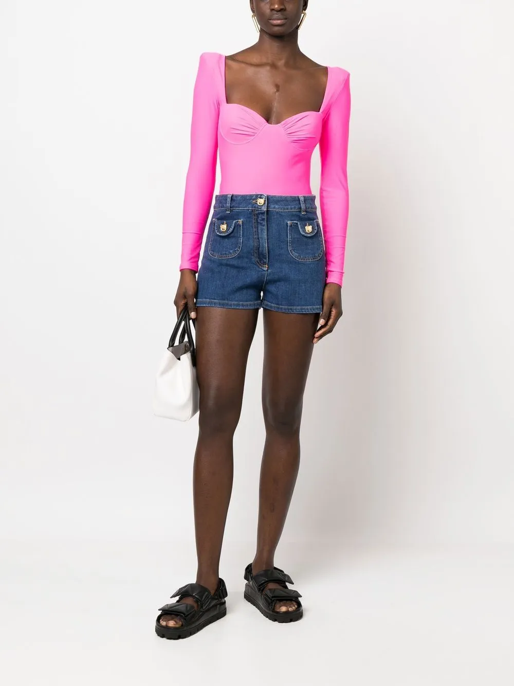 Logo Denim Shorts