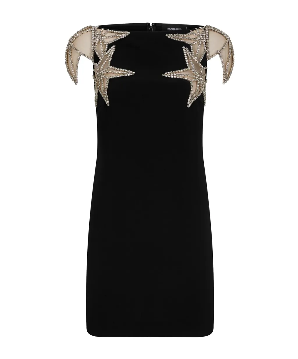 Dsquared2 Star-Embellished Straight Hem Mini Dress