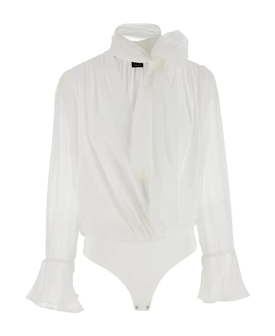 Pinko Long-Sleeved V-Neck Bodysuit