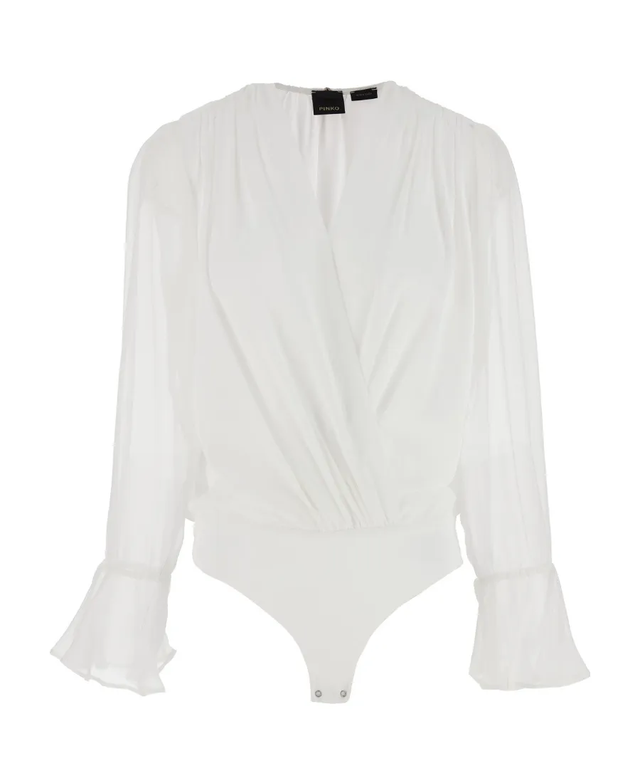 Pinko Long-Sleeved V-Neck Bodysuit