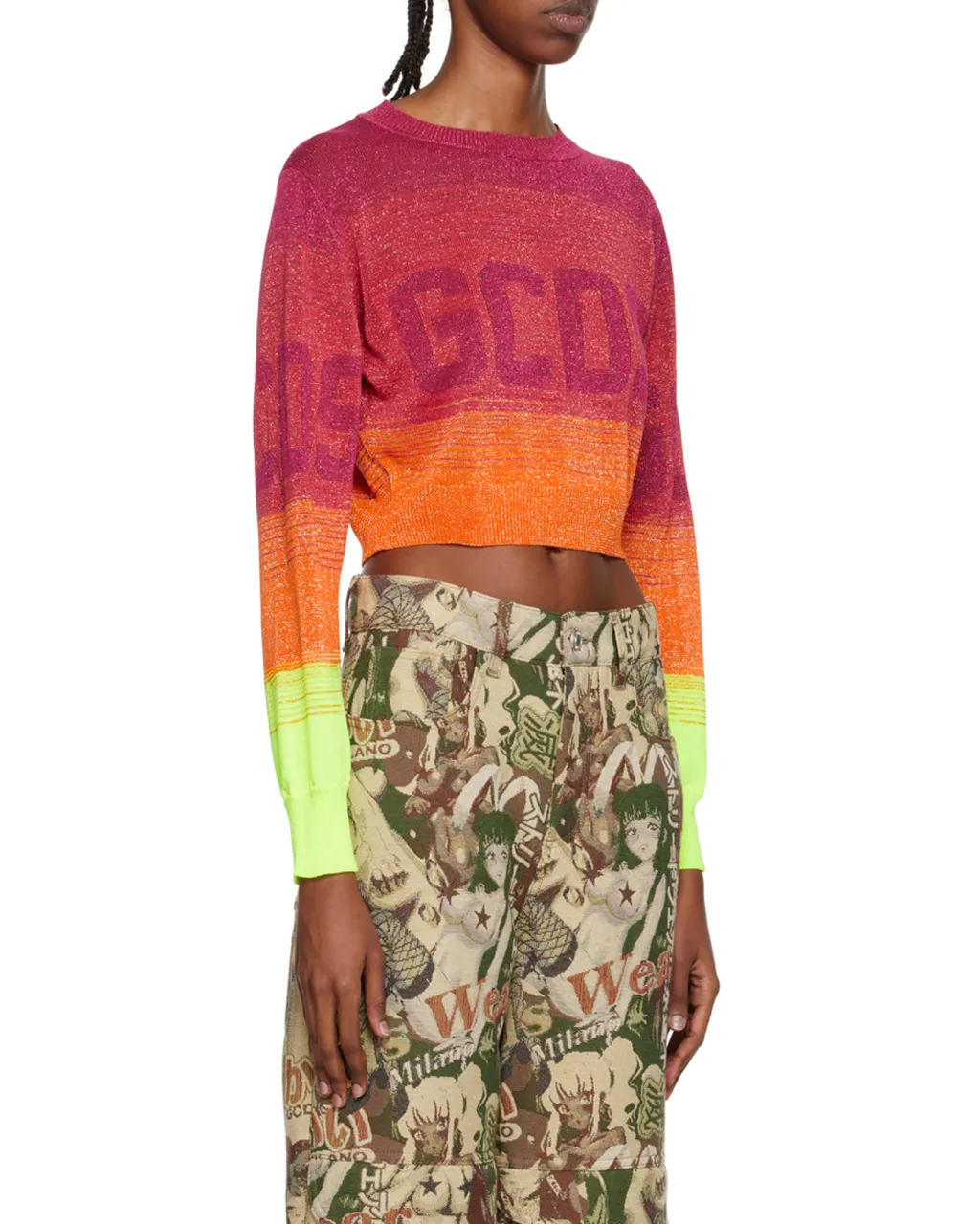 Gcds Logo Knit Cropped Jumper