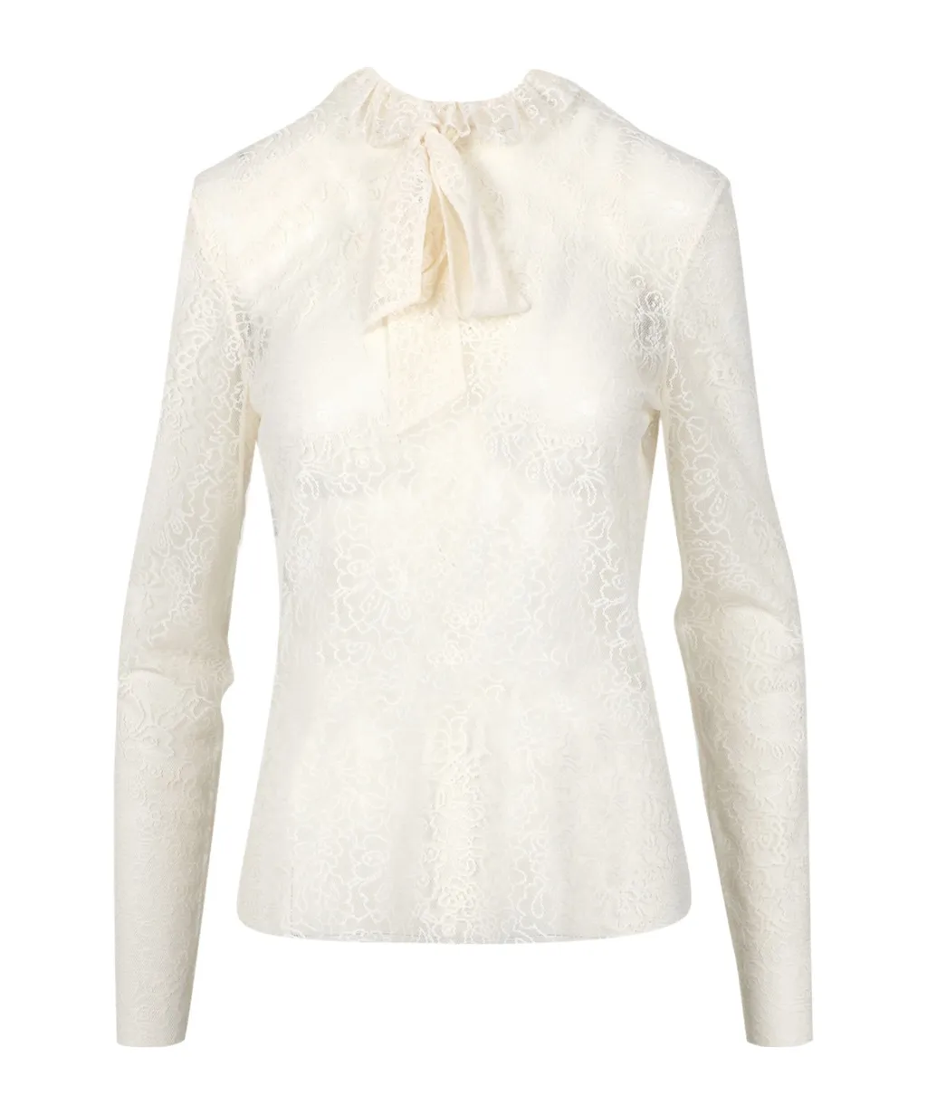 Bow Knot Embroidered Blouse