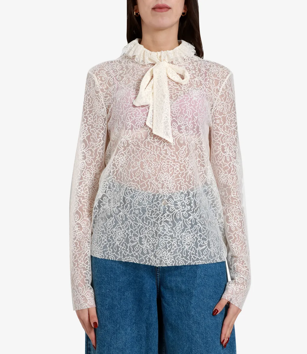 Bow Knot Embroidered Blouse