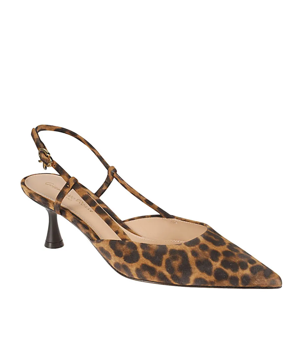 Leopard Print High-Heeled Sandals
