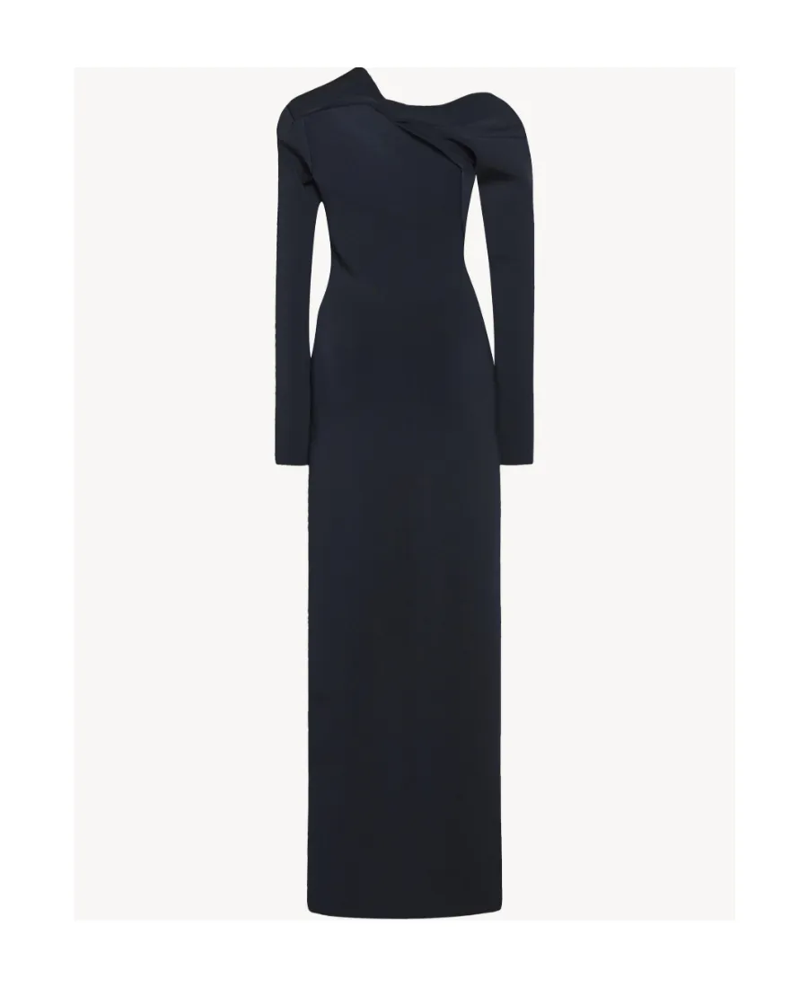 Cut Stretch Crepe Medium-Length Dress