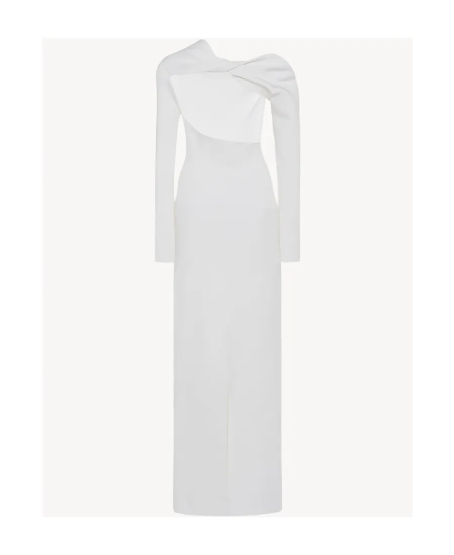 Cut Stretch Crepe Medium-Length Dress