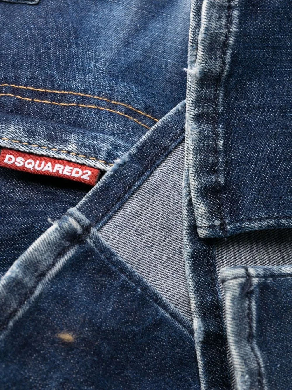 Dsquared2 Distressed Split Cuffs Trumpet Bootcut Jeans