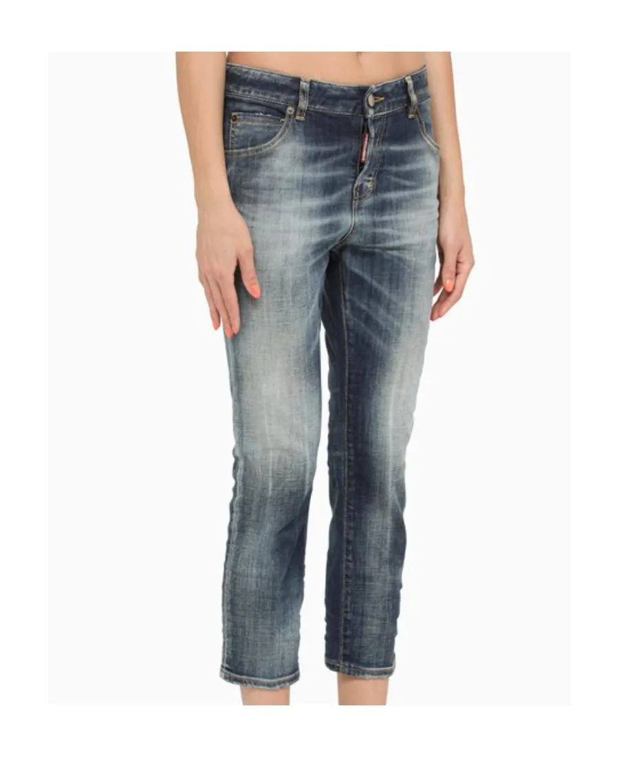 Dsquared2 Logo Patch Low-Rise Cropped Jeans