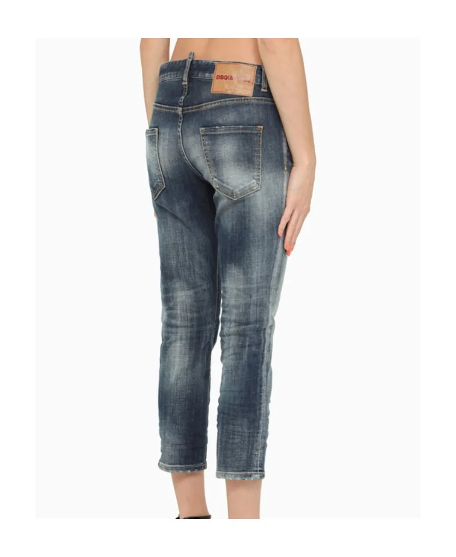 Dsquared2 Logo Patch Low-Rise Cropped Jeans