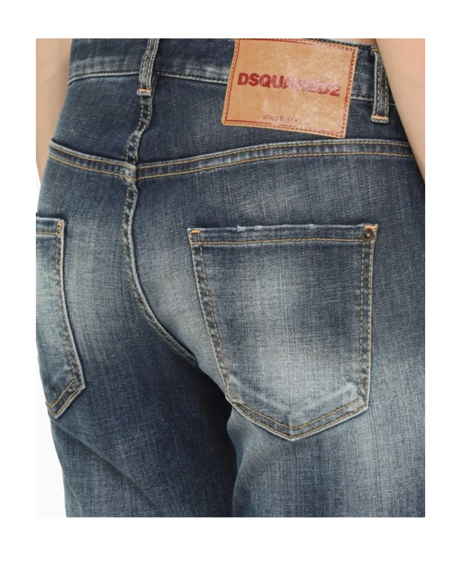 Dsquared2 Logo Patch Low-Rise Cropped Jeans