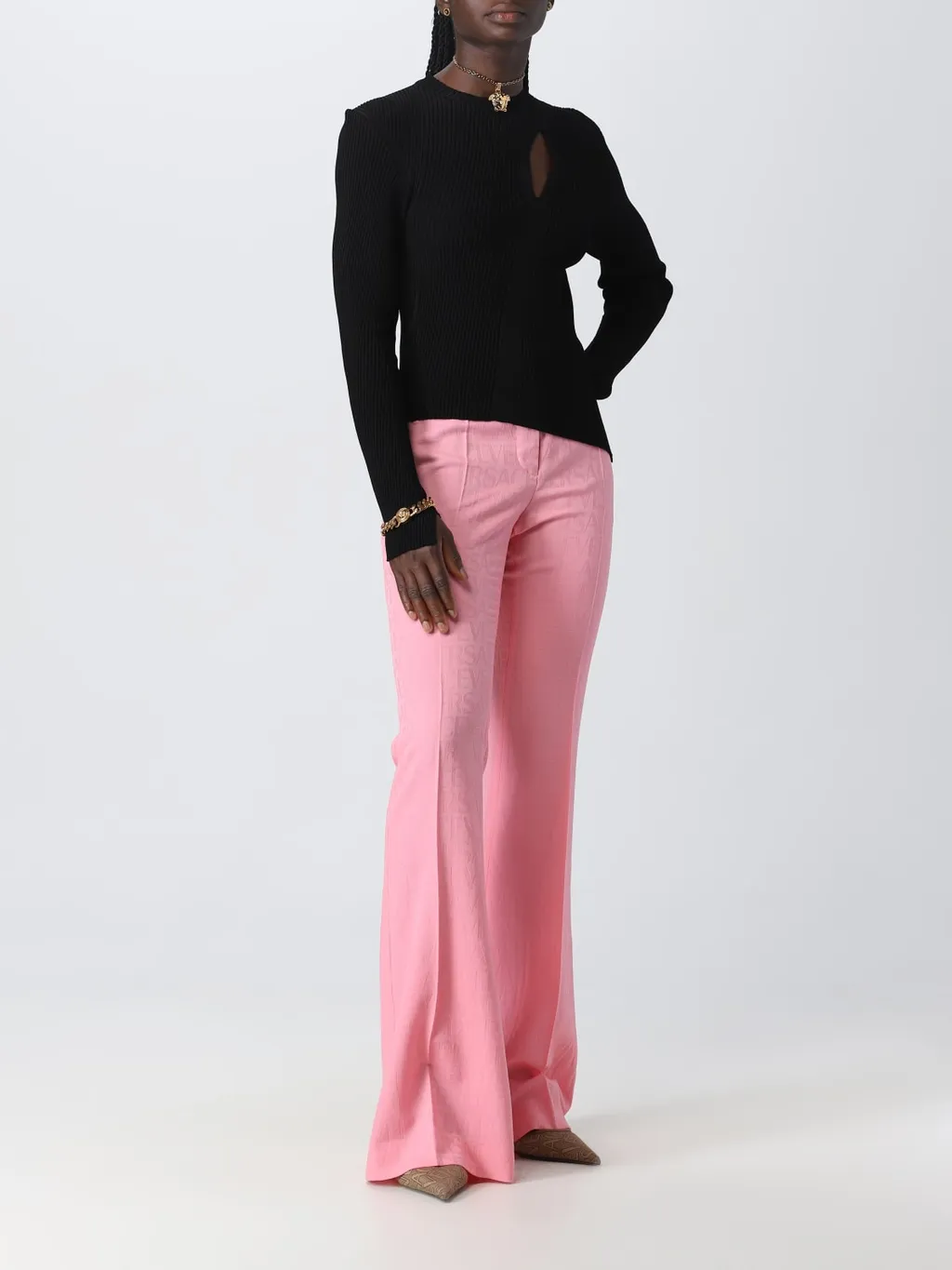 Versace Asymmetric Knitted Jumper