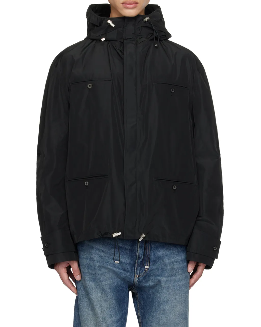 Rope And Hooded Casual Jacket