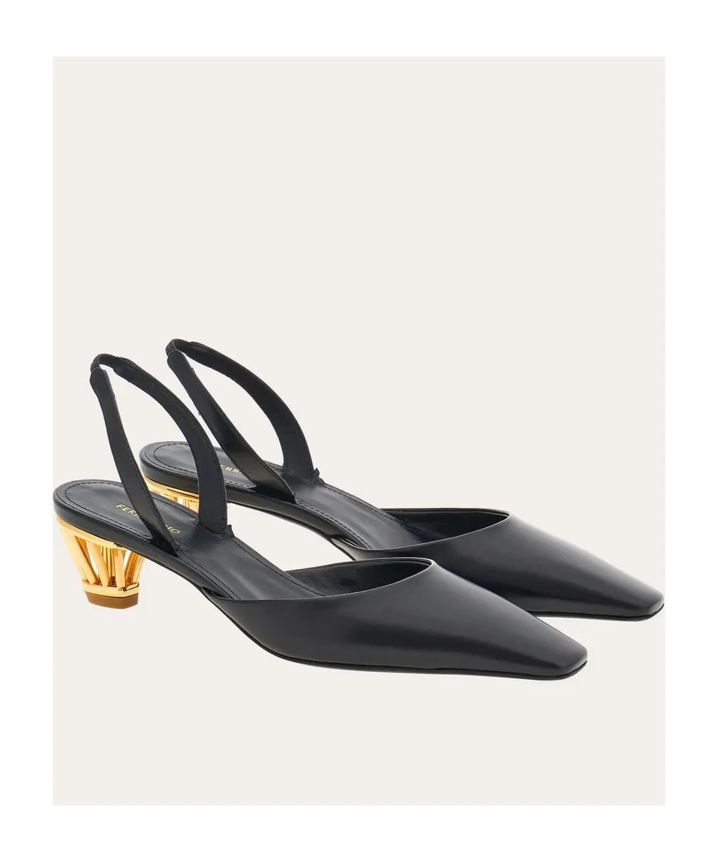 Salvatore Ferragamo Cage Heeled Slingback Pumps