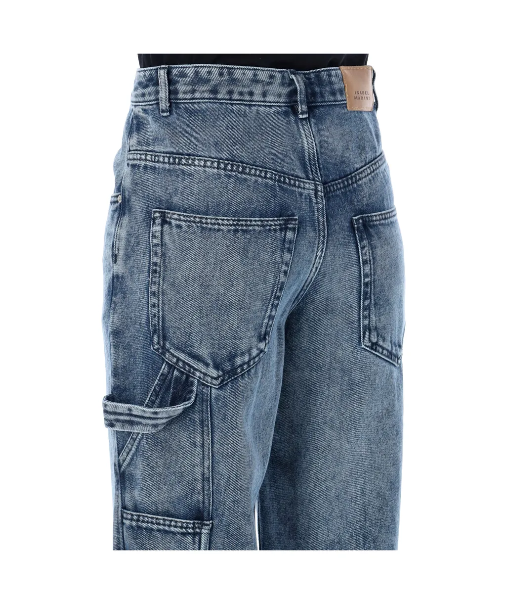 Isabel Marant Bymara Logo Patch Wide-Leg Jeans
