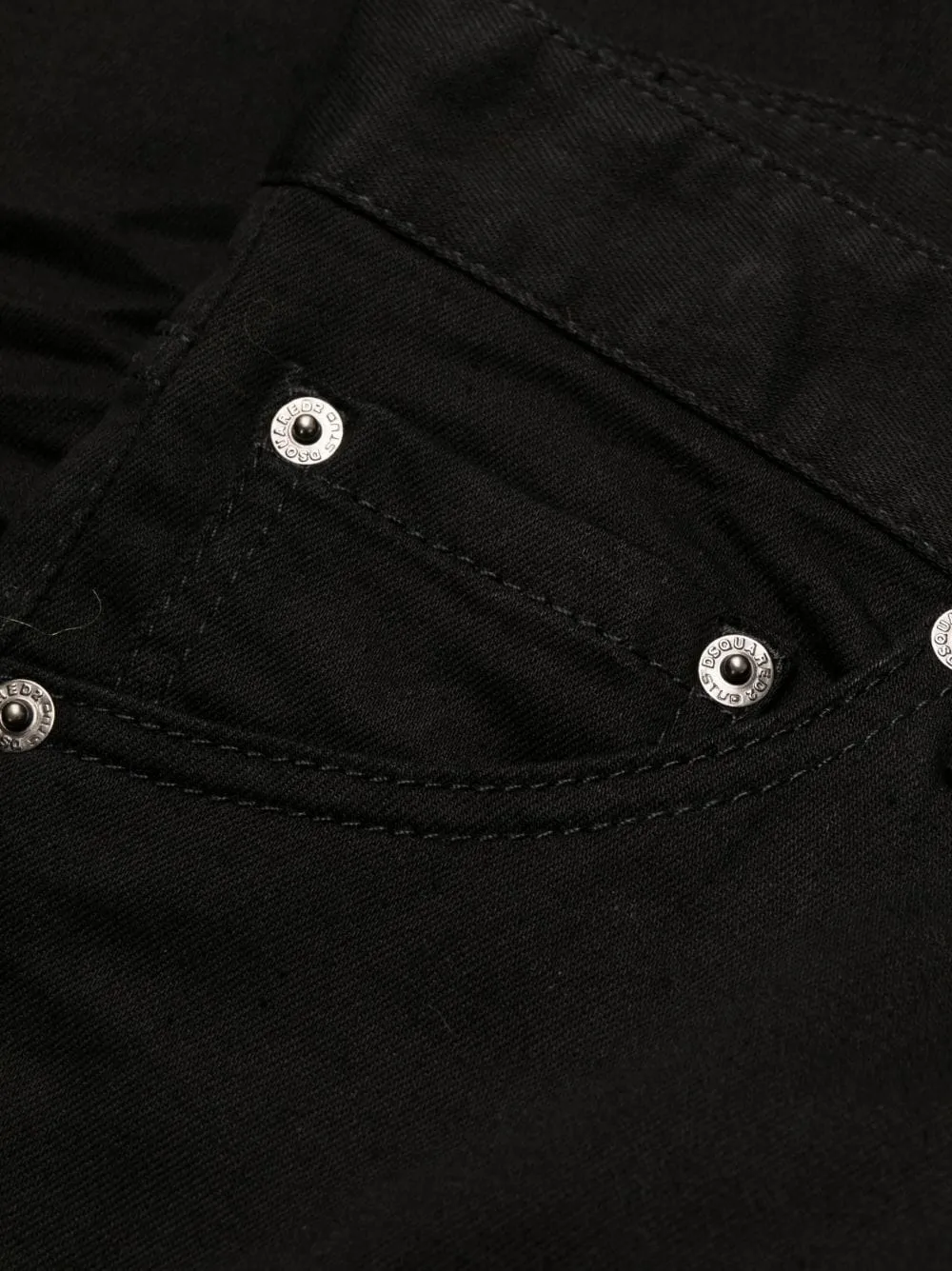 Dsquared2 Logo Patch Straight Leg Slim-Cut Jeans