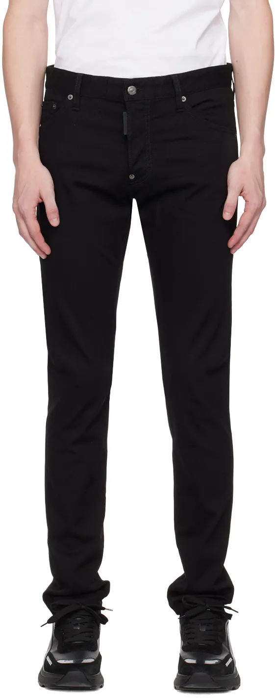 Dsquared2 Logo Patch Straight Leg Slim-Cut Jeans