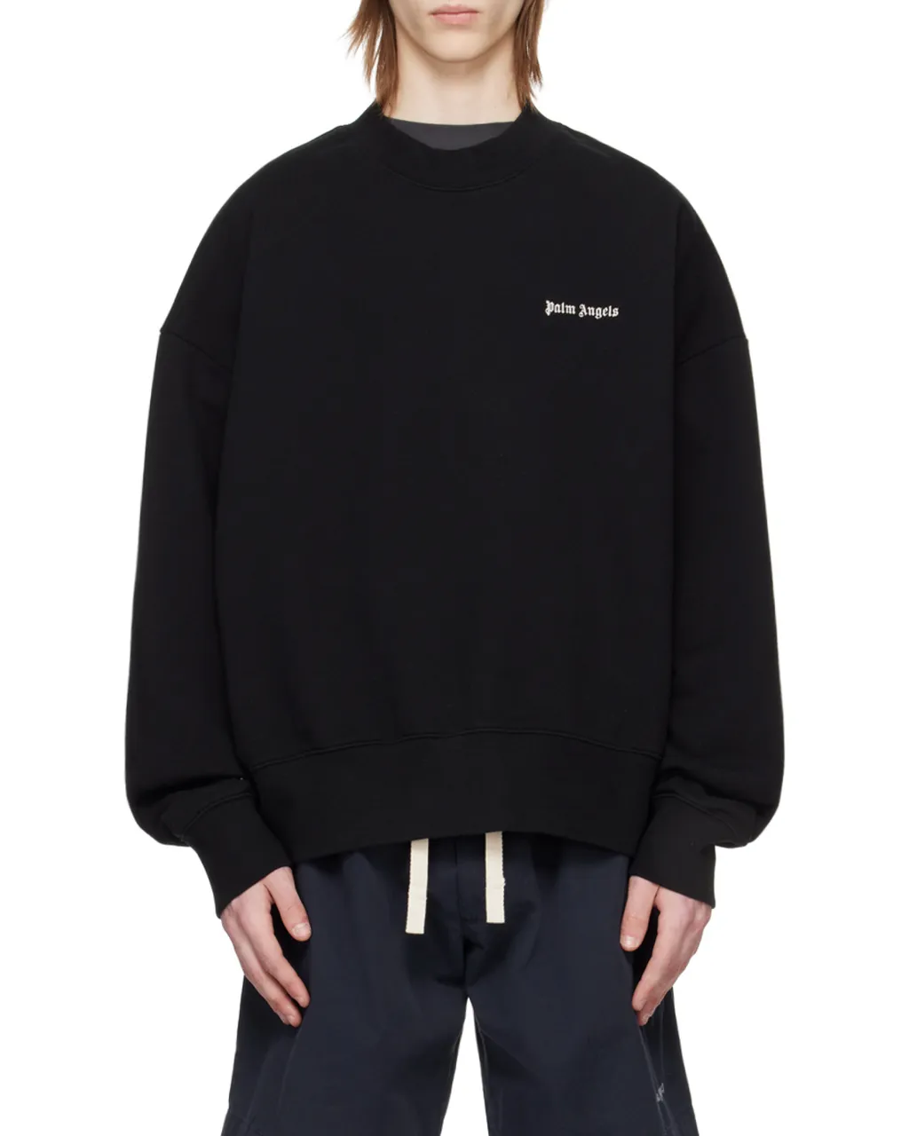 Palm Angels Logo Detailed Crewneck Sweatshirt