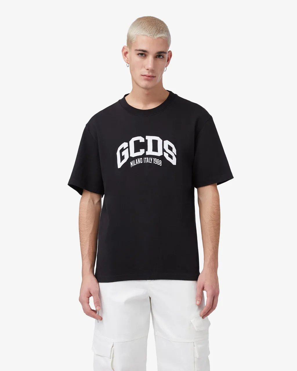 Gcds Logo Embroidered Crewneck T-Shirt