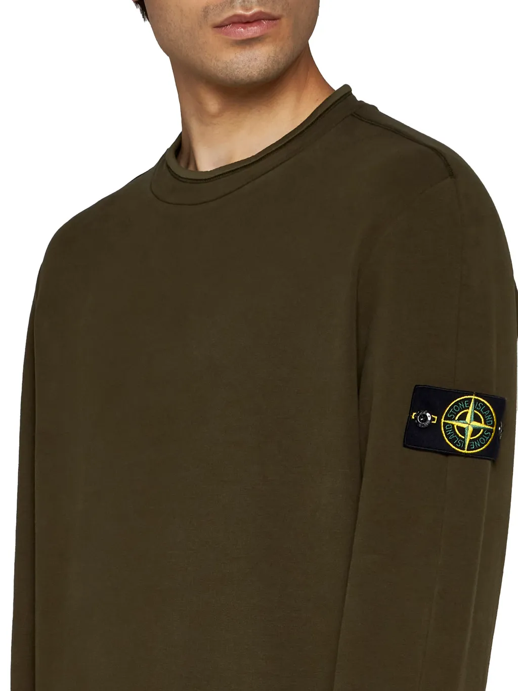 Stone Island Logo Patch Crewneck Sweatshirt